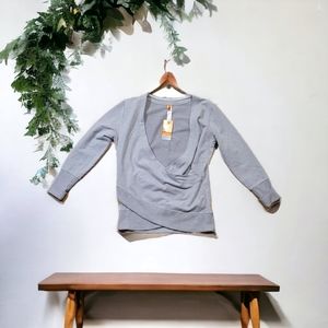 NWT Lucy Active Yoga Girl Grey Wrap Pullover